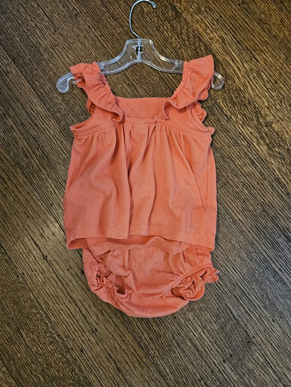 Carter’s 2pc Summer Bundle – Floral Bow Set + Orange Sleeveless Outfit (24M) - Picture 7 of 7